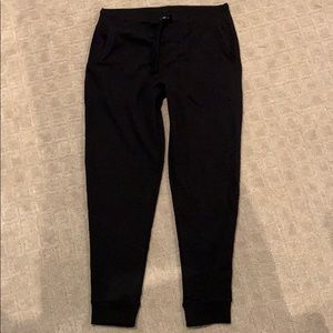 Women’s black joggers.
